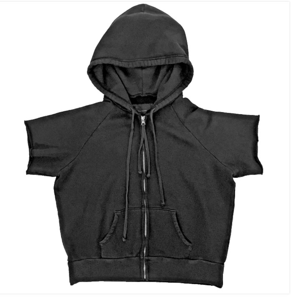 Nili Lotan Black Short Sleeve Hoodie L